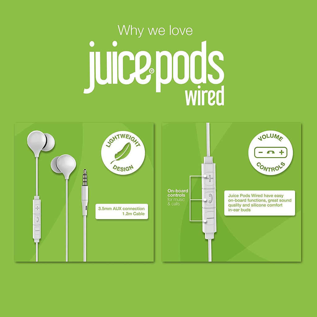 Golden Discs Accessories Juice®Pods Wired Earphones - White [Accessories]