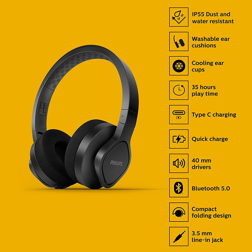 Golden Discs Accessories Philips Audio A4216BK/00 On-Ear Sports Headphones Wireless  [Accessories]