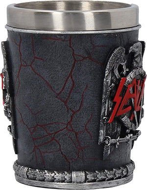 Golden Discs Posters & Merchandise Slayer Shot Glass 7cm Black, Resin w/Stainless Steel Insert, Grey [Cup]