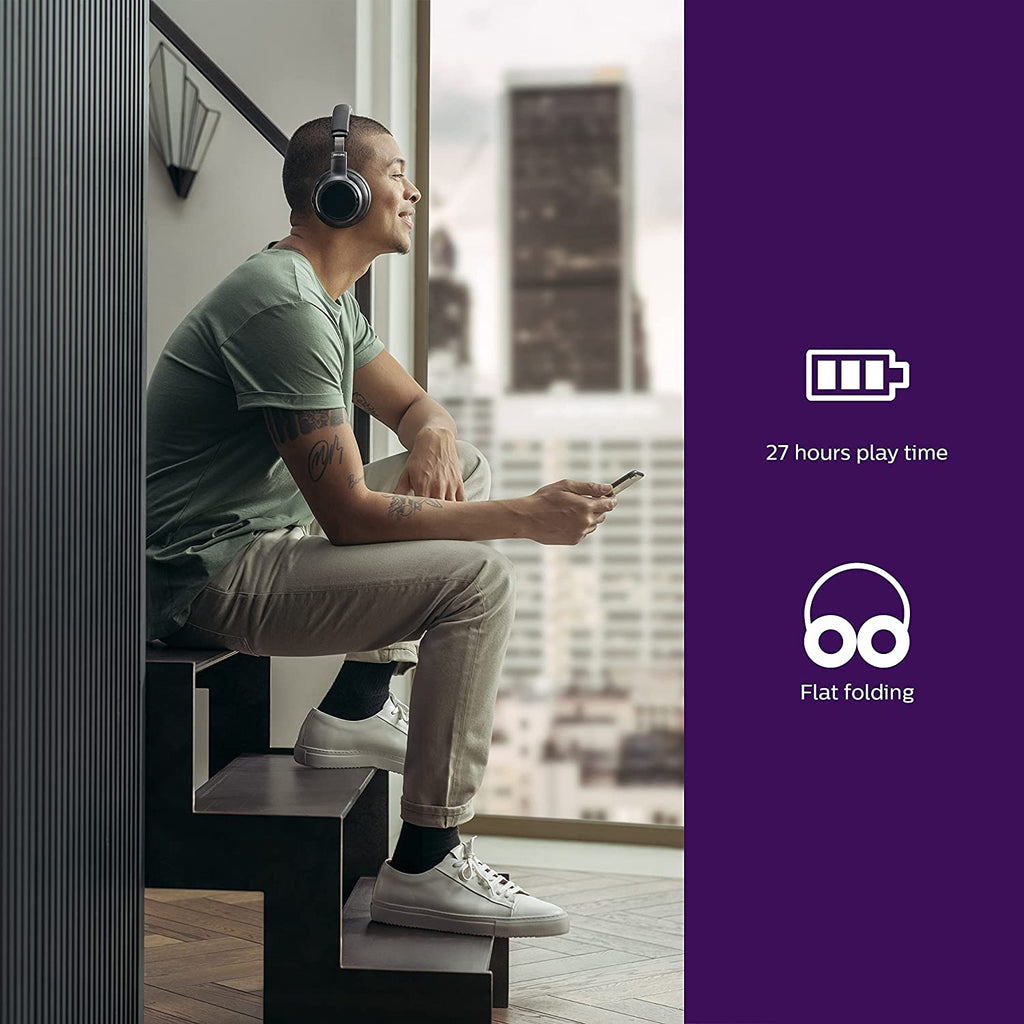 Golden Discs Accessories Philips Audio Over Ear Wireless Headphones (Black) [Accessories]