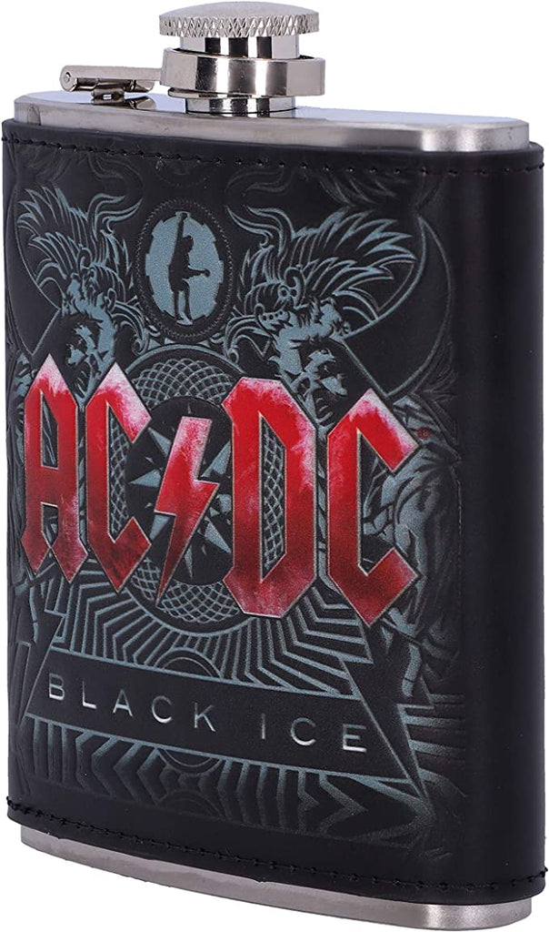 Golden Discs Posters & Merchandise AC/DC Black Ice Album Embossed Hip Flask, Stainless Steel, 7oz [Flask]