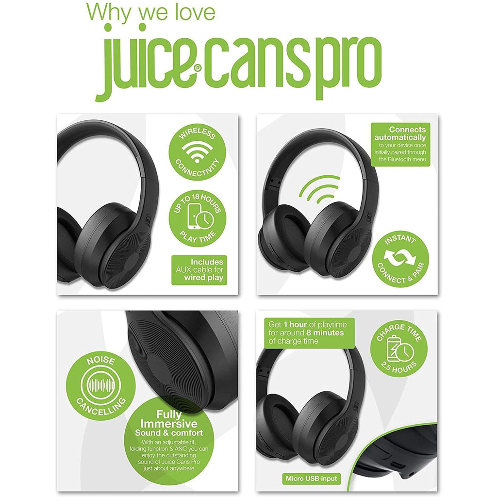 Golden Discs Accessories Juice®cans Pro - Active Noise Cancelling True Wireless On-Ear Headphones [Accessories]