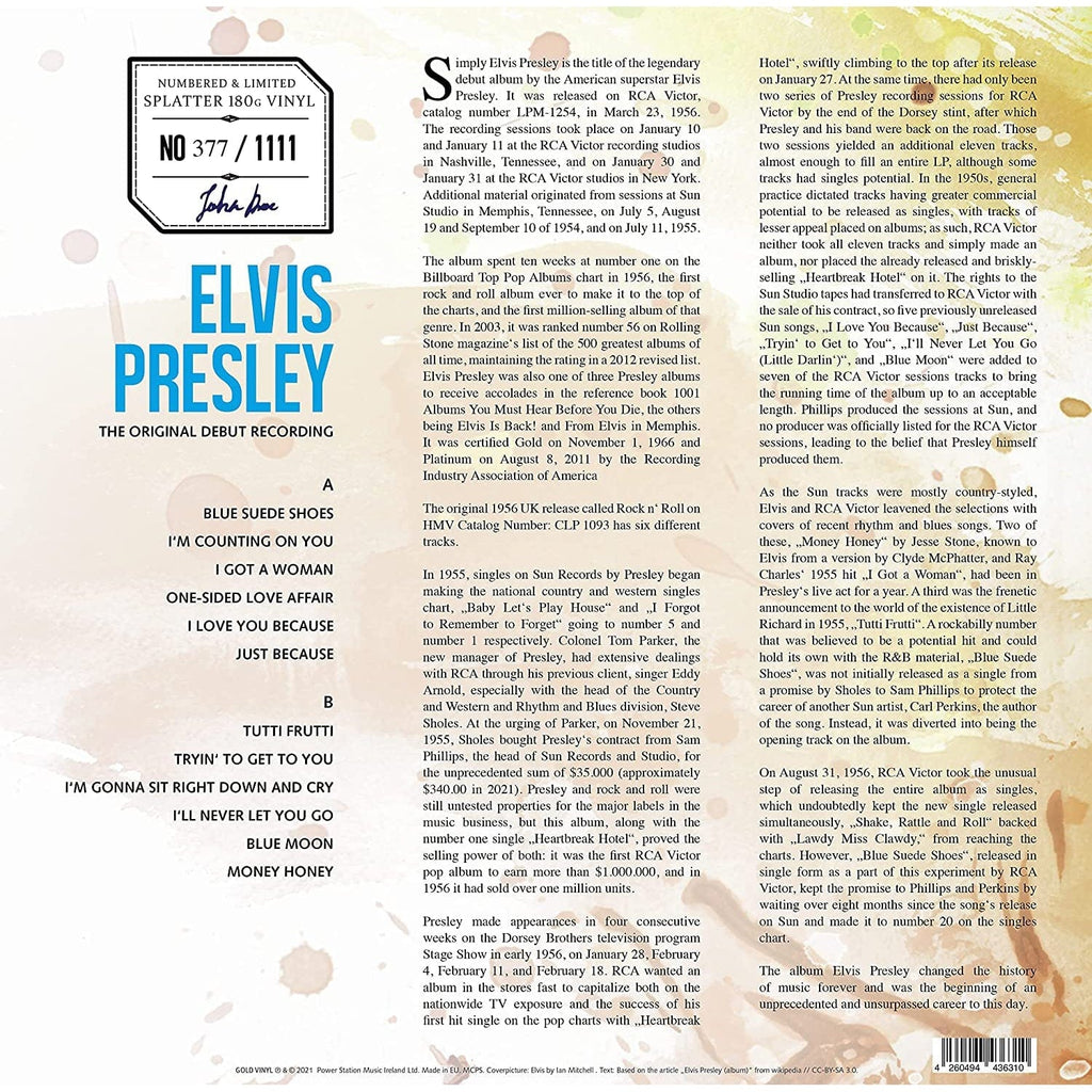 Golden Discs VINYL ELVIS PRESLEY - DEBUT RECORDING [Splatter Vinyl]