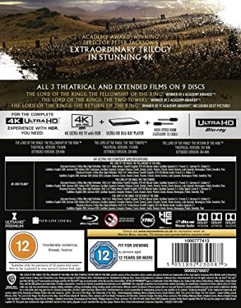 Golden Discs 4K Blu-Ray The Lord of the Rings Trilogy - Peter Jackson [4K UHD]