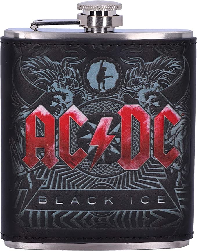 Golden Discs Posters & Merchandise AC/DC Black Ice Album Embossed Hip Flask, Stainless Steel, 7oz [Flask]