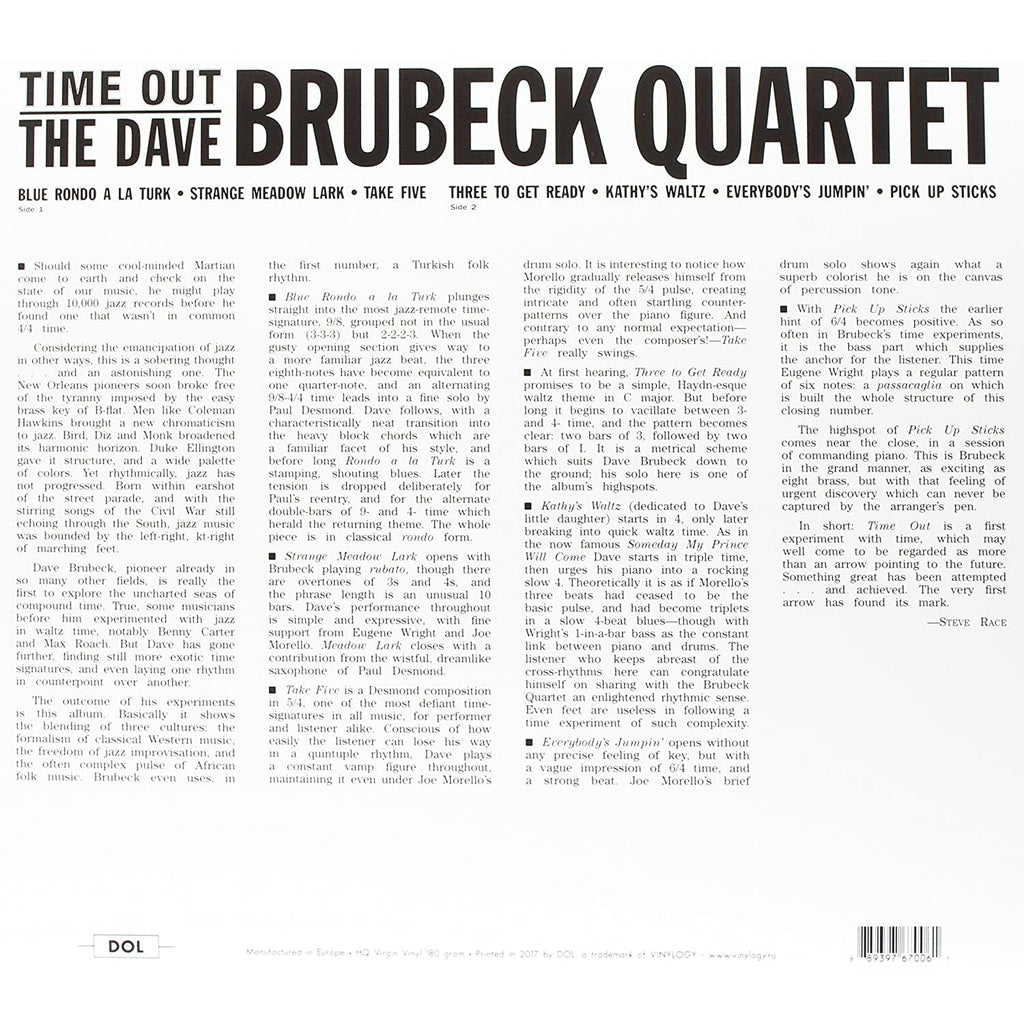 Golden Discs VINYL Time Out (Picture Disc) - Dave Brubeck [VINYL]