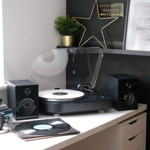 Golden Discs Tech & Turntables Camden Speakers With Speakers, Black [Tech & Turntables]