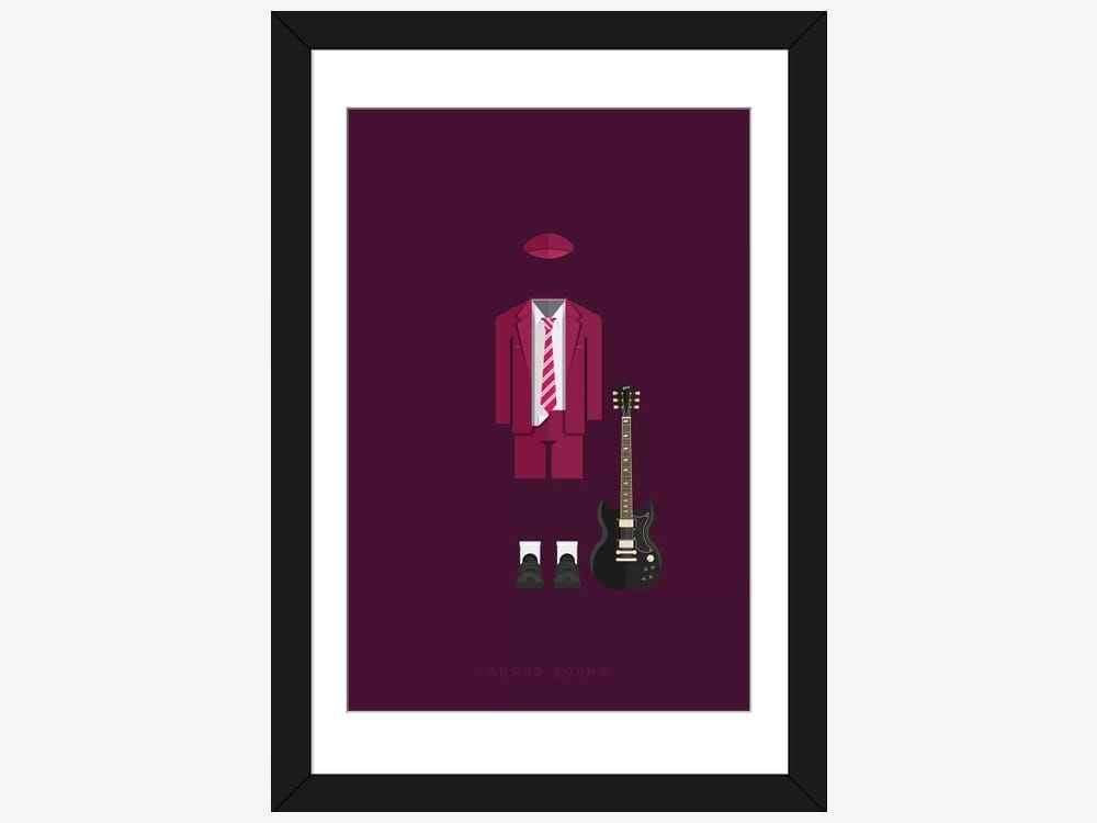 Golden Discs Posters & Merchandise Angus Young (AC/DC) Print Frame [Posters & Merchandise]