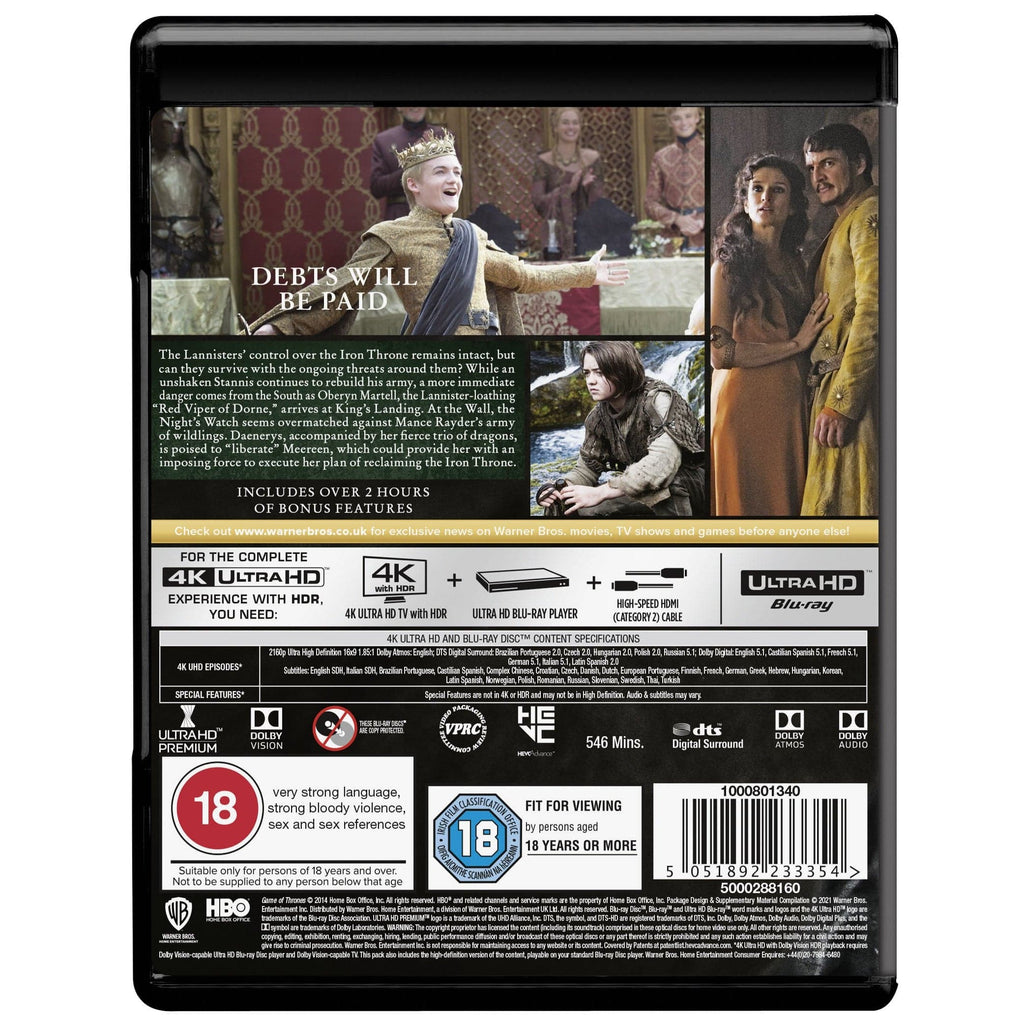 Golden Discs 4K Blu-Ray GAME OF THRONES Season Four [4K UHD]