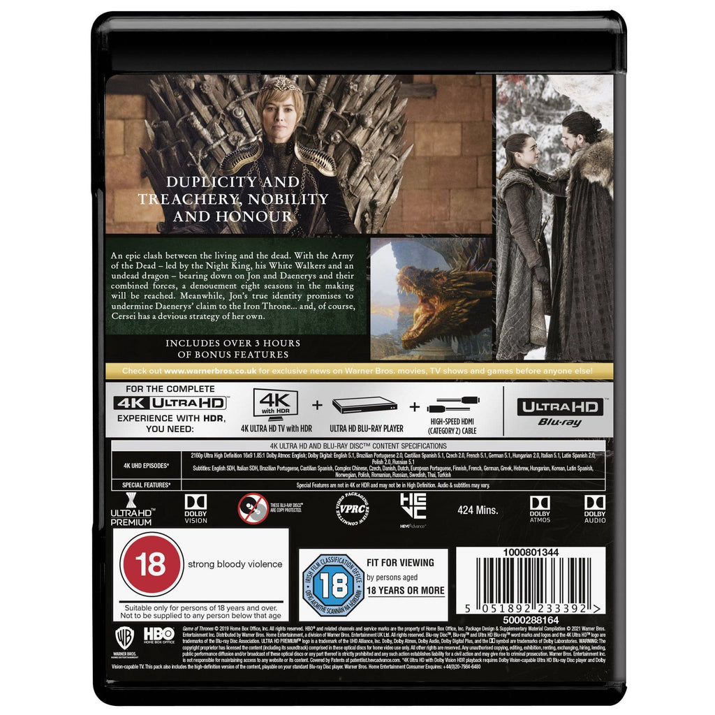 Golden Discs 4K Blu-Ray GAME OF THRONES: Season Eight [4K UHD]