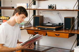Golden Discs Tech & Turntables Lenco LS-100 - Turntable With Speakers (Wood) [Tech & Turntables]