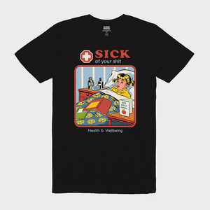Golden Discs T-Shirts Sick Of Your Sh*T - Black - Medium [T-Shirts]