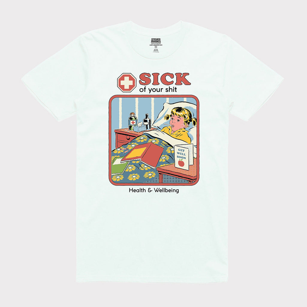 Golden Discs T-Shirts Sick Of Your Sh*T - White - Large [T-Shirts]