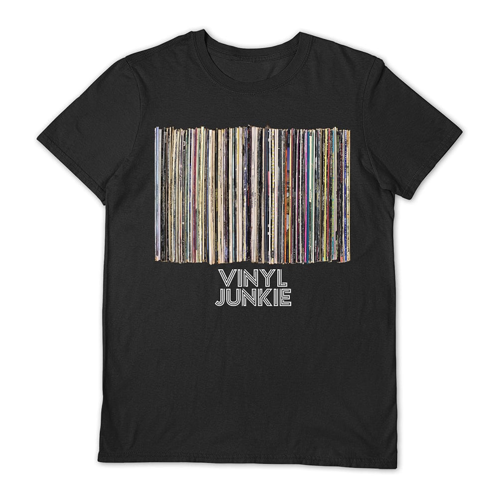 Golden Discs T-Shirts Vinyl Junkie - Black - Small [T-Shirts]