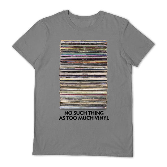 Golden Discs T-Shirts Too Much Vinyl Logo - Grey - Small [T-Shirts]