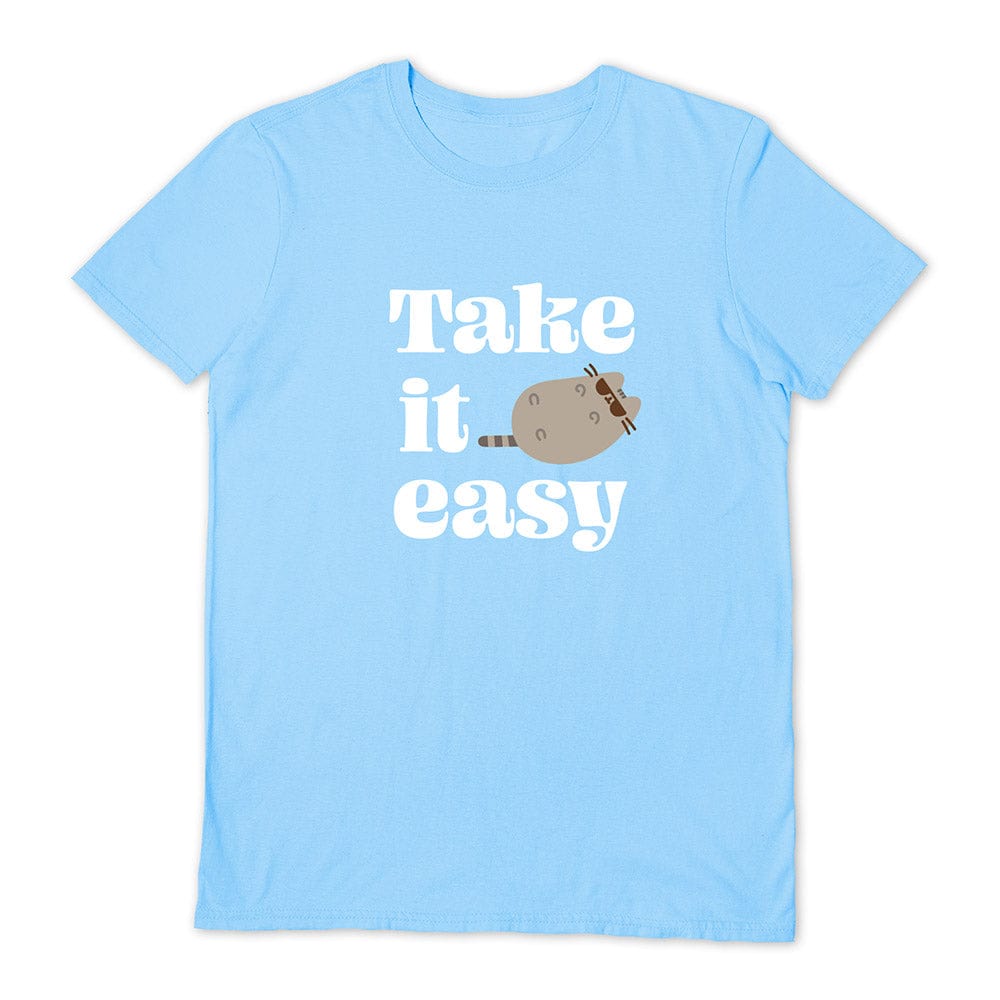 Golden Discs T-Shirts Pusheen Take It Easy Blue - Small [T-Shirts]