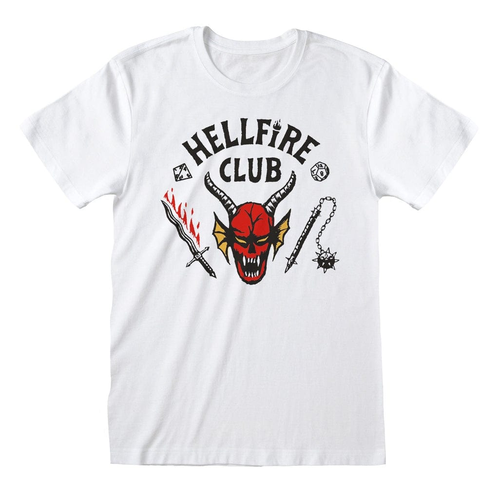 Golden Discs T-Shirts Stranger Things Hellfire Club - White - Large [T-Shirts]