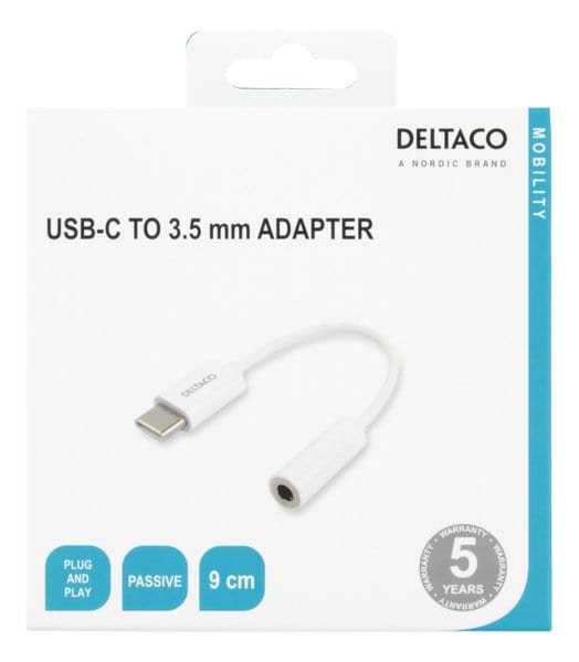 Golden Discs Accessories DELTACO USB C TO 3.5MM WHITE [Accessories]