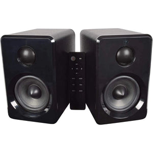Golden Discs Tech & Turntables AV:LINK | Powered Bluetooth Bookshelf Monitors: Black [Tech & Turntables]