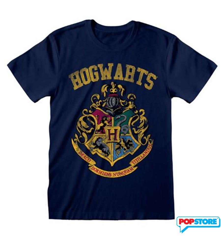Golden Discs T-Shirts Harry Potter Hogwarts Faded Crest  - Large [T-Shirts]