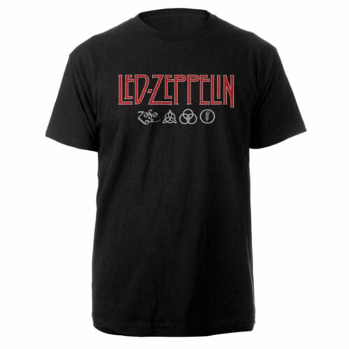 Golden Discs T-Shirts Led Zeppelin Logo Symbols - Large [T-Shirts]