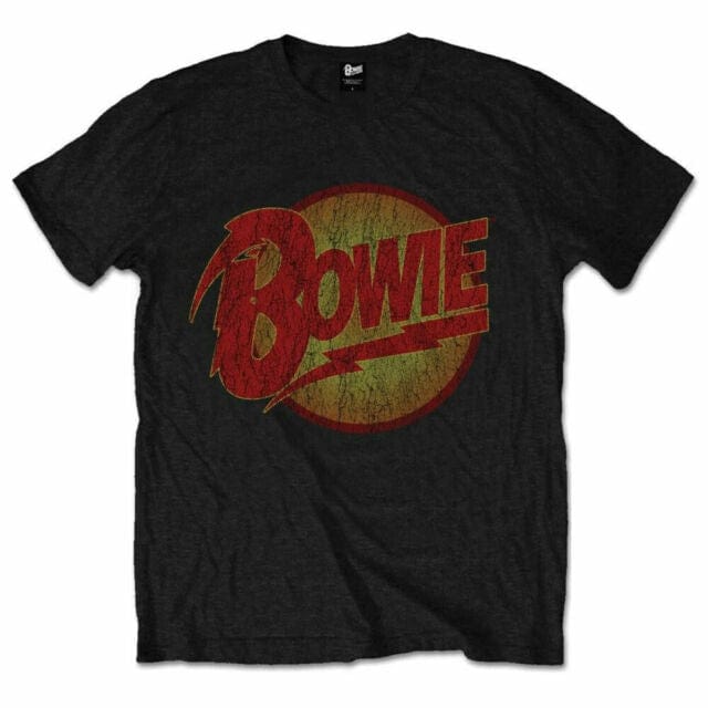 Golden Discs T-Shirts Bowie Diamond Dogs Logo - Black - Medium [T-Shirts]