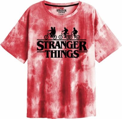 Golden Discs Toys Stranger Things - Bike Silhouette Tie Dye Red/White - 2XL [T-Shirts]